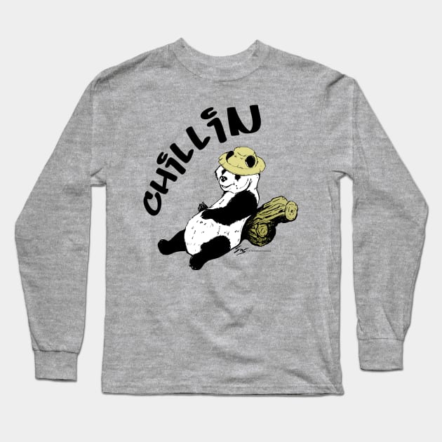 Chillin Panda a touch of color Long Sleeve T-Shirt by illykid